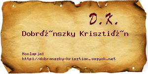 Dobránszky Krisztián névjegykártya